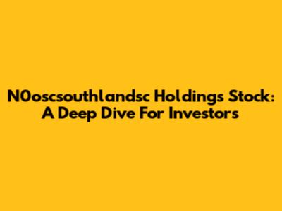 N0oscsouthlandsc Holdings Stock: A Deep Dive For Investors