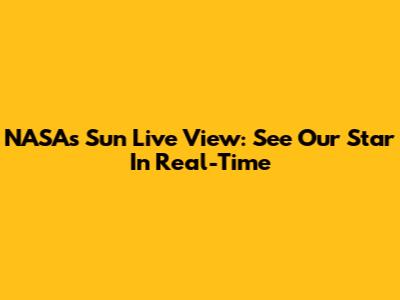 NASA's Sun Live View: See Our Star In Real-Time