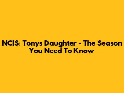 NCIS: Tony's Daughter - The Season You Need To Know