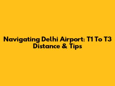 Navigating Delhi Airport: T1 To T3 Distance & Tips