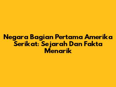 Negara Bagian Pertama Amerika Serikat: Sejarah Dan Fakta Menarik