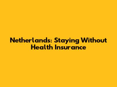 Netherlands: Staying Without Health Insurance