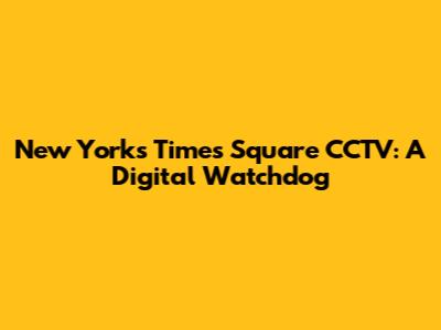 New York's Times Square CCTV: A Digital Watchdog