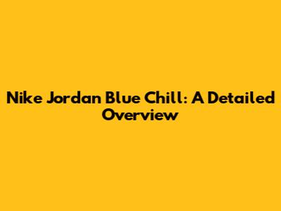 Nike Jordan Blue Chill: A Detailed Overview