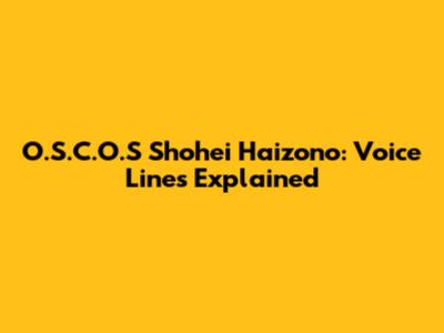 O.S.C.O.S Shohei Haizono: Voice Lines Explained