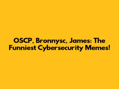OSCP, Bronnysc, James: The Funniest Cybersecurity Memes!
