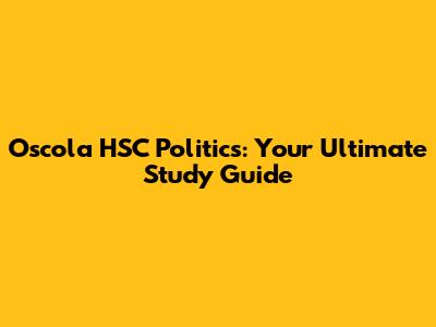 Oscola HSC Politics: Your Ultimate Study Guide