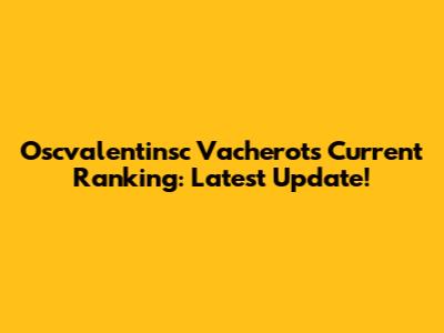 Oscvalentinsc Vacherot's Current Ranking: Latest Update!
