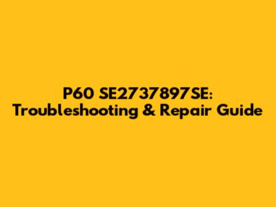 P60 SE2737897SE: Troubleshooting & Repair Guide