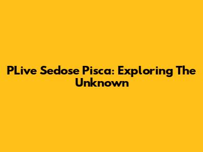 PLive Sedose Pisca: Exploring The Unknown