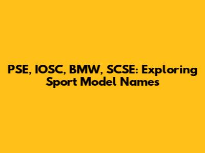 PSE, IOSC, BMW, SCSE: Exploring Sport Model Names