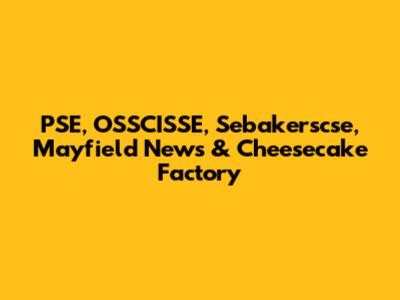 PSE, OSSCISSE, Sebakerscse, Mayfield News & Cheesecake Factory