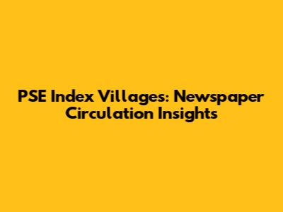 PSE Index Villages: Newspaper Circulation Insights