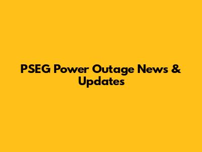 PSEG Power Outage News & Updates