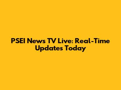 PSEI News TV Live: Real-Time Updates Today