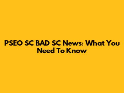 PSEO SC BAD SC News: What You Need To Know