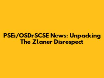 PSEi/OSDrSCSE News: Unpacking The Zlaner Disrespect