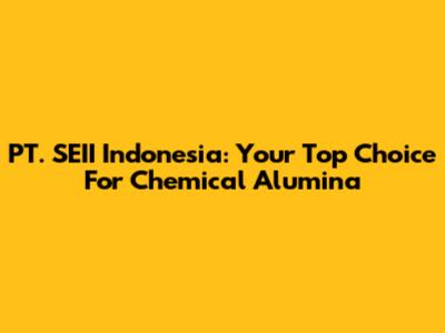 PT. SEII Indonesia: Your Top Choice For Chemical Alumina