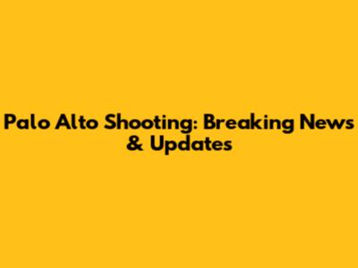 Palo Alto Shooting: Breaking News & Updates