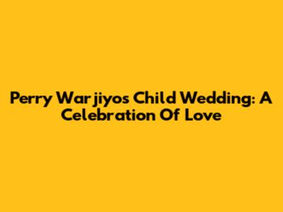 Perry Warjiyo's Child Wedding: A Celebration Of Love