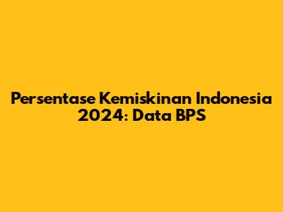 Persentase Kemiskinan Indonesia 2024: Data BPS