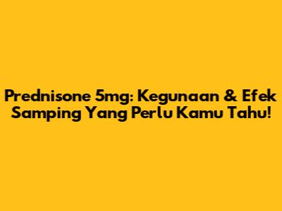 Prednisone 5mg: Kegunaan & Efek Samping Yang Perlu Kamu Tahu!