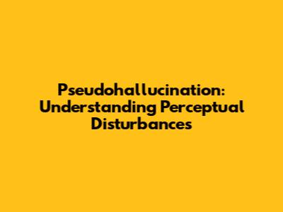 Pseudohallucination: Understanding Perceptual Disturbances