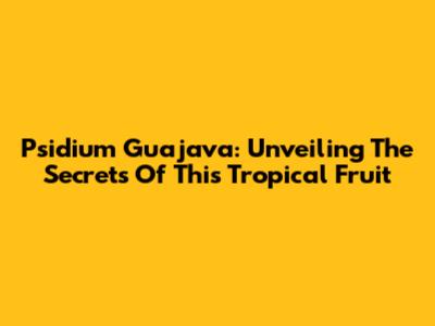 Psidium Guajava: Unveiling The Secrets Of This Tropical Fruit