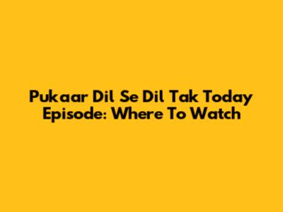 Pukaar Dil Se Dil Tak Today Episode: Where To Watch