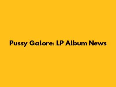 Pussy Galore: LP Album News
