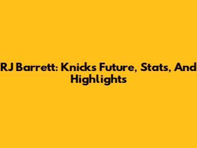 RJ Barrett: Knicks Future, Stats, And Highlights