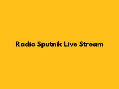 Radio Sputnik Live Stream