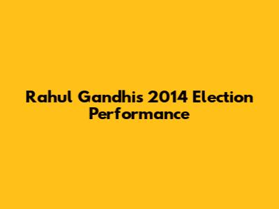 Rahul Gandhi's 2014 Election Performance