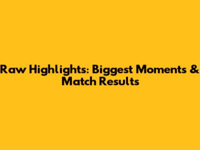 Raw Highlights: Biggest Moments & Match Results