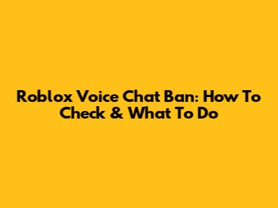 Roblox Voice Chat Ban: How To Check & What To Do