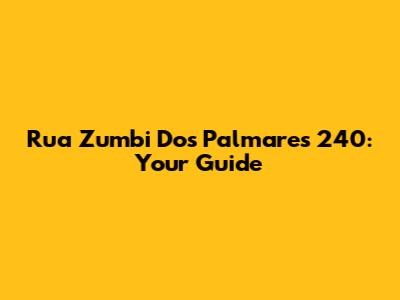 Rua Zumbi Dos Palmares 240: Your Guide