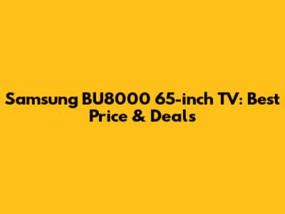 Samsung BU8000 65-inch TV: Best Price & Deals