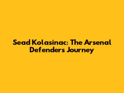 Sead Kolasinac: The Arsenal Defender's Journey
