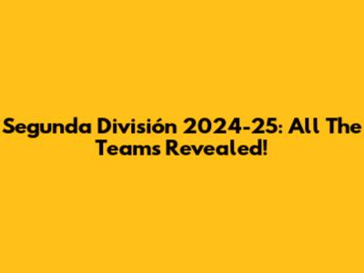 Segunda División 2024-25: All The Teams Revealed!