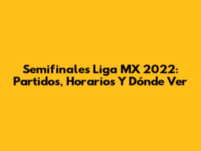 Semifinales Liga MX 2022: Partidos, Horarios Y Dónde Ver