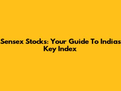 Sensex Stocks: Your Guide To India's Key Index