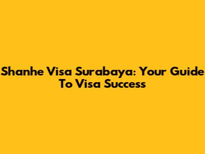 Shanhe Visa Surabaya: Your Guide To Visa Success