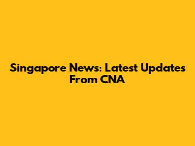 Singapore News: Latest Updates From CNA