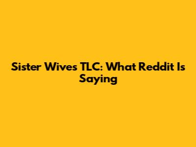 Sister Wives TLC: What Reddit Is Saying
