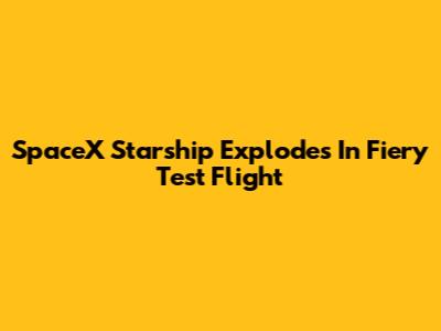 SpaceX Starship Explodes In Fiery Test Flight