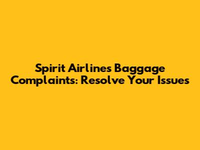 Spirit Airlines Baggage Complaints: Resolve Your Issues