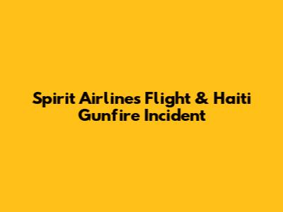 Spirit Airlines Flight & Haiti Gunfire Incident