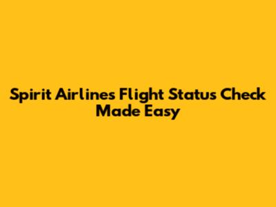 Spirit Airlines Flight Status Check Made Easy