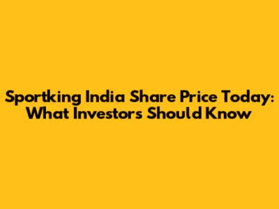 Sportking India Share Price Today: What Investors Should Know