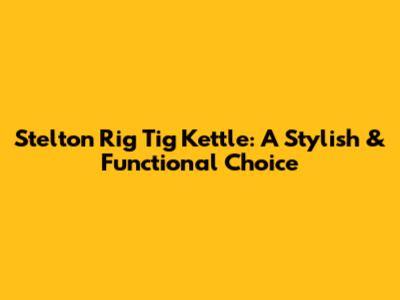 Stelton Rig Tig Kettle: A Stylish & Functional Choice